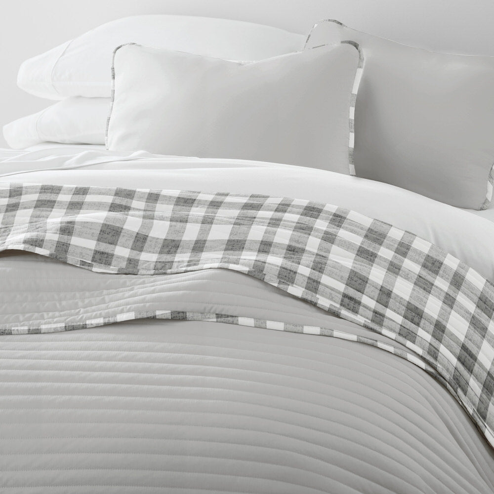 Watercolor Plaid Reversible Quilted Coverlet Set