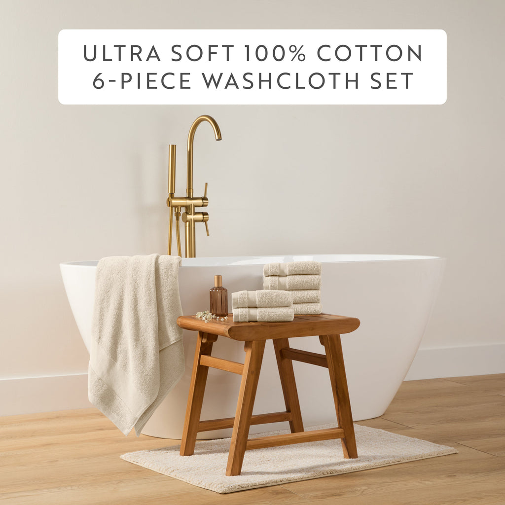Ultra Soft 100% Cotton 6-Piece Washcloth Set