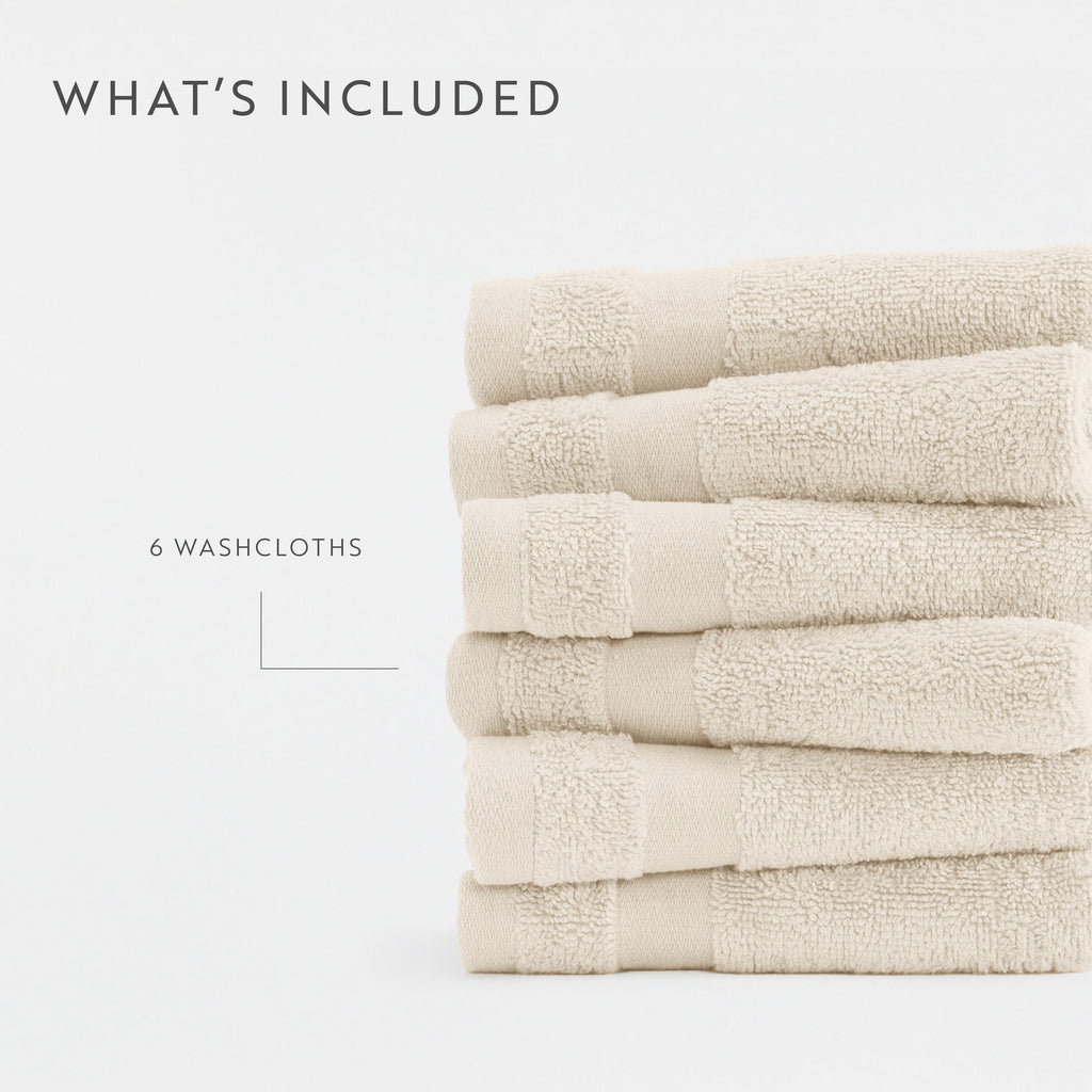 Ultra Soft 100% Cotton 6-Piece Washcloth Set