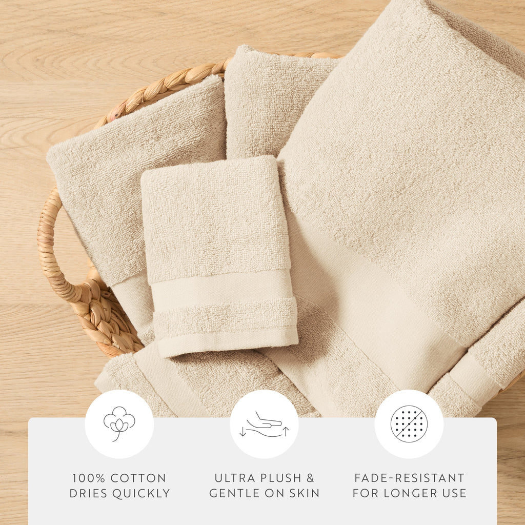 Ultra Soft 100% Cotton 6-Piece Washcloth Set