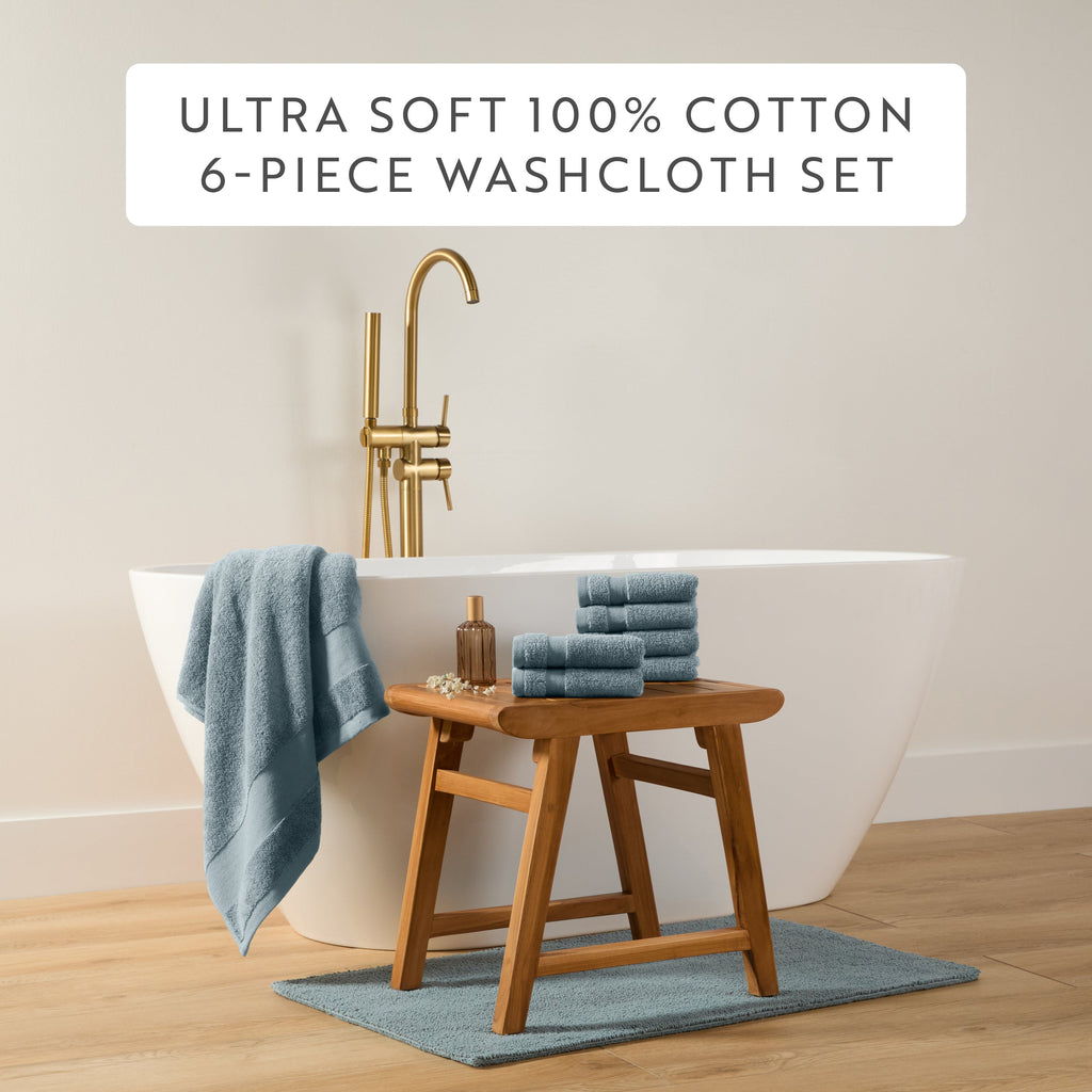 Ultra Soft 100% Cotton 6-Piece Washcloth Set