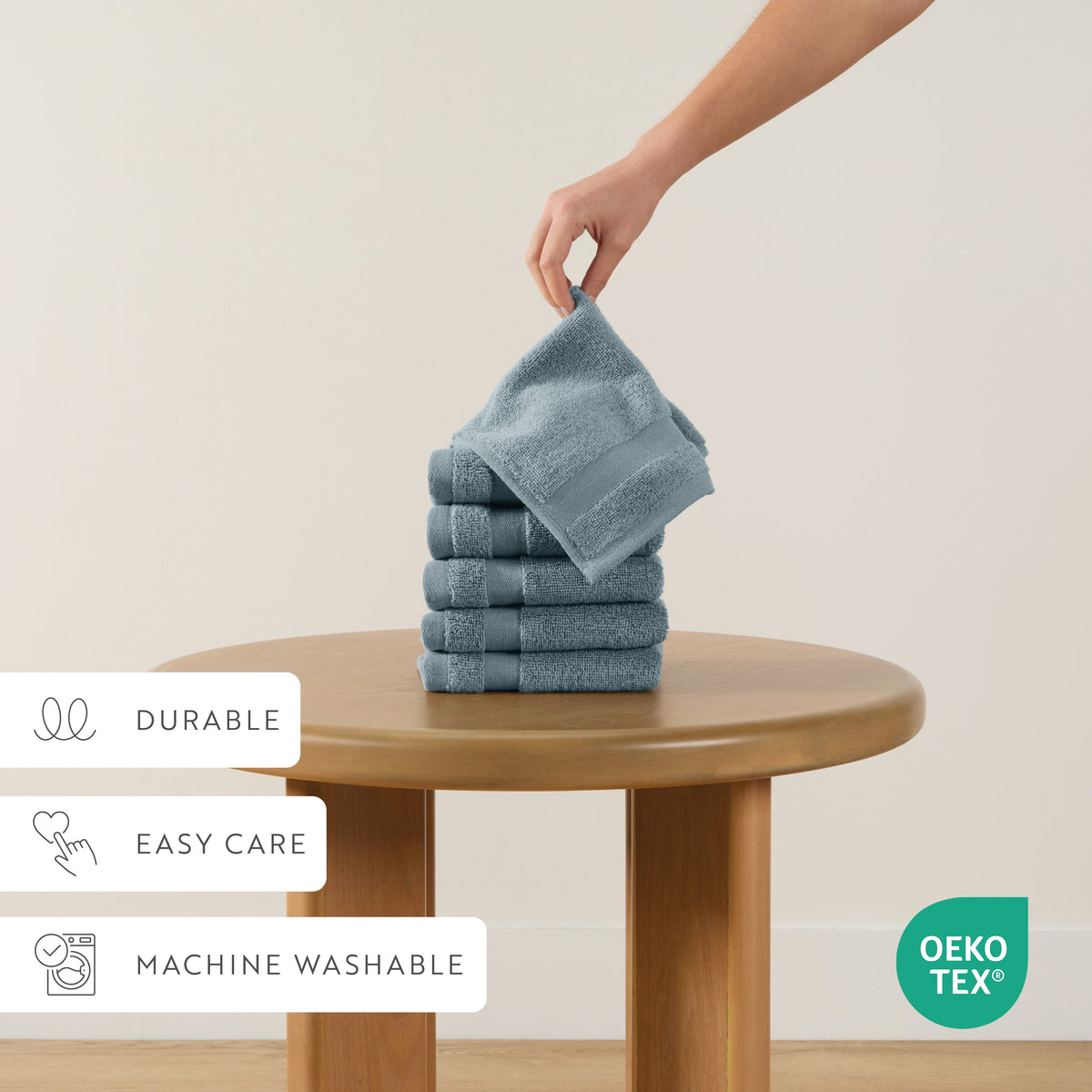 Ultra Soft 100% Cotton 6-Piece Washcloth Set