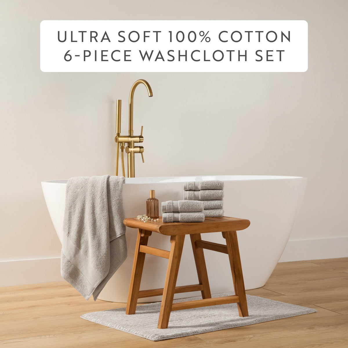 Ultra Soft 100% Cotton 6-Piece Washcloth Set