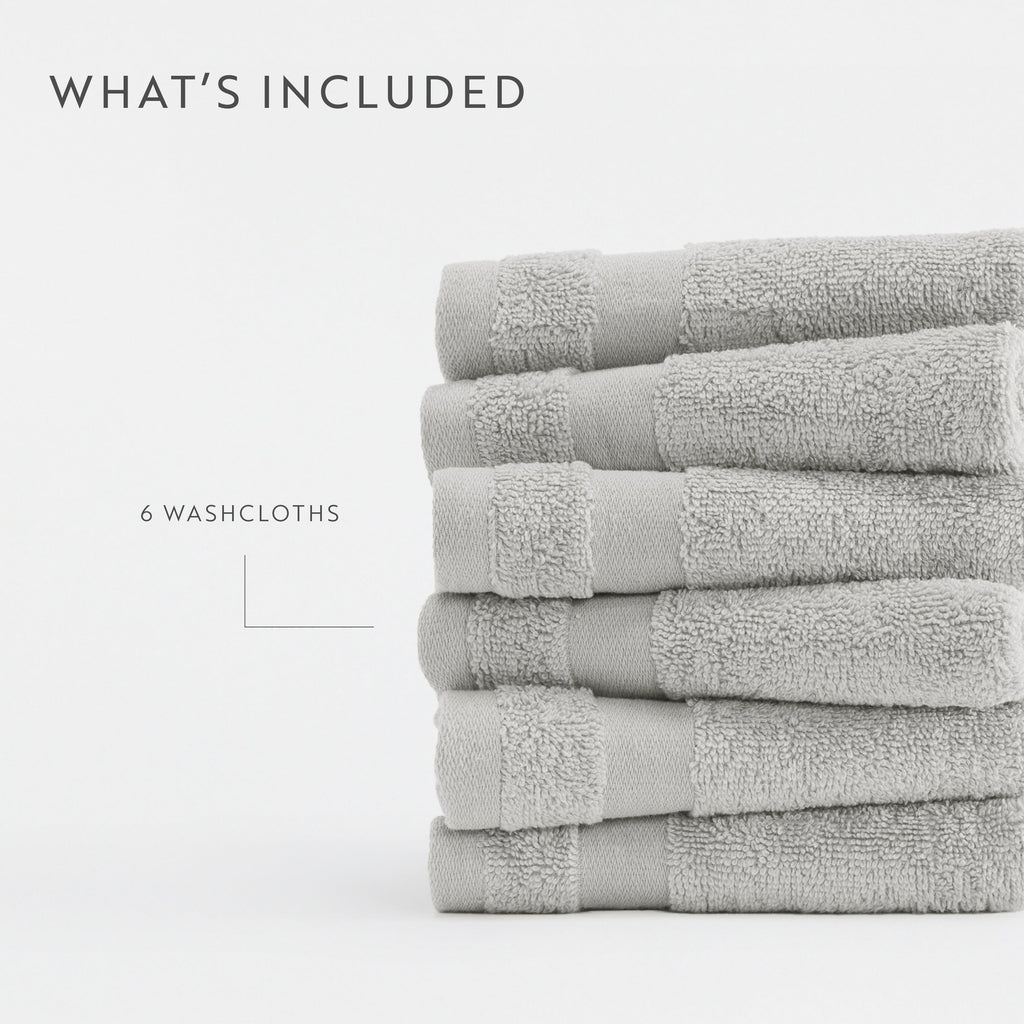 Ultra Soft 100% Cotton 6-Piece Washcloth Set