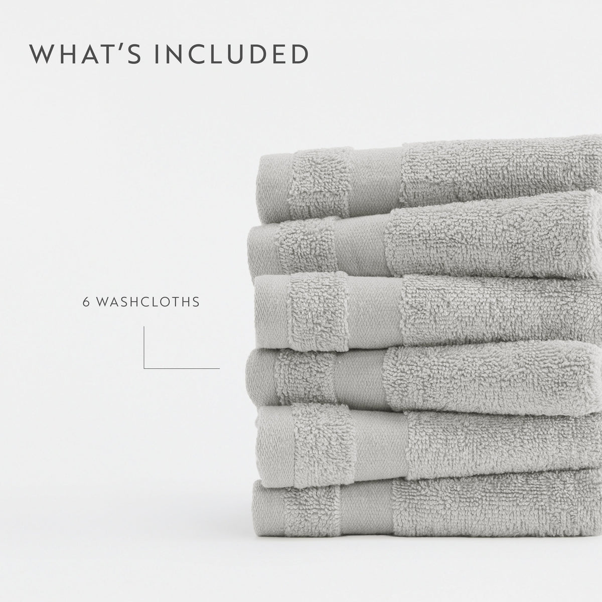 Ultra Soft 100% Cotton 6-Piece Washcloth Set