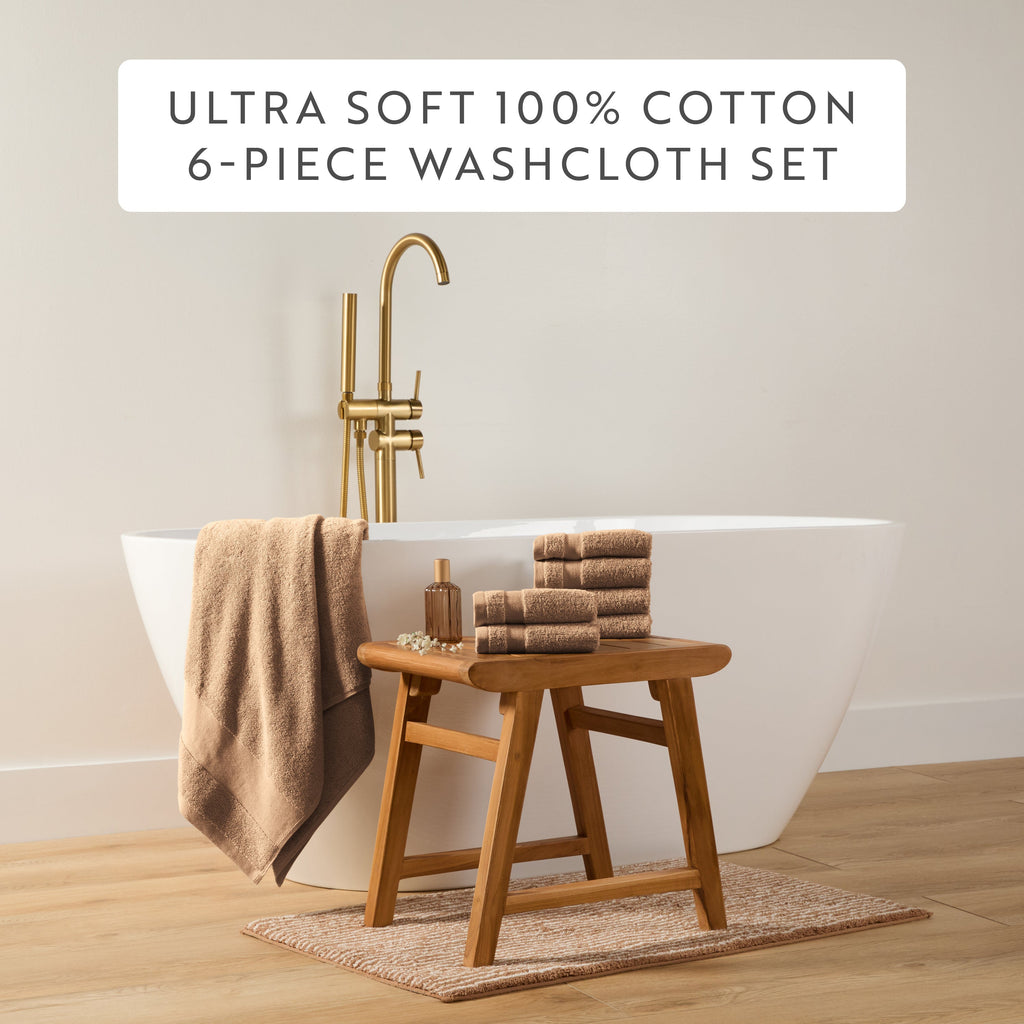 Ultra Soft 100% Cotton 6-Piece Washcloth Set