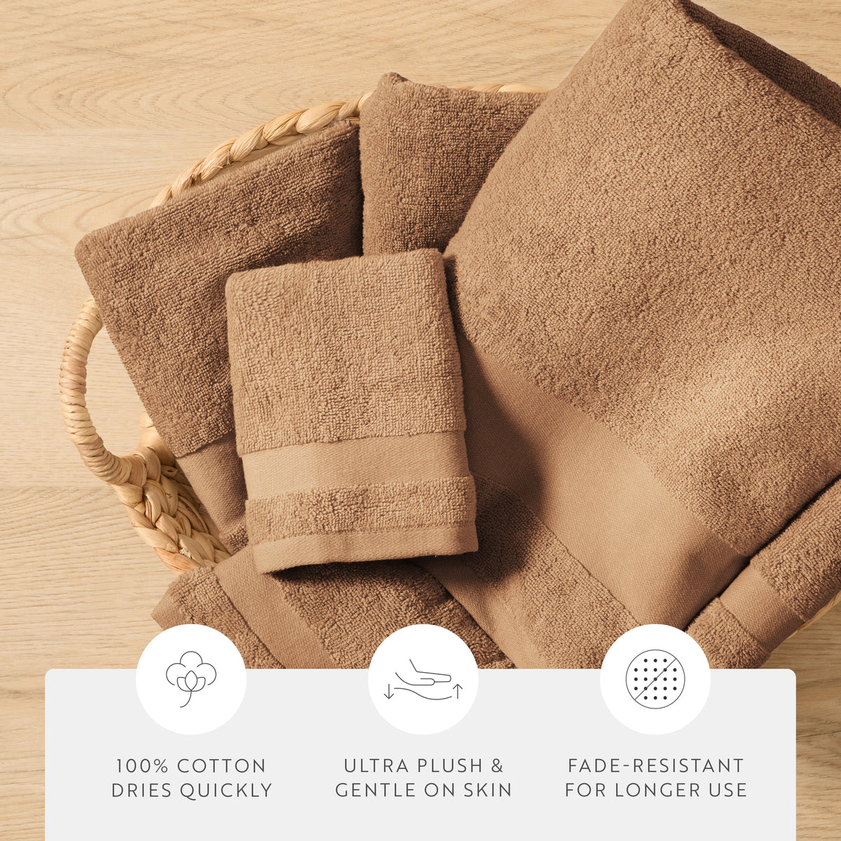 Ultra Soft 100% Cotton 6-Piece Washcloth Set