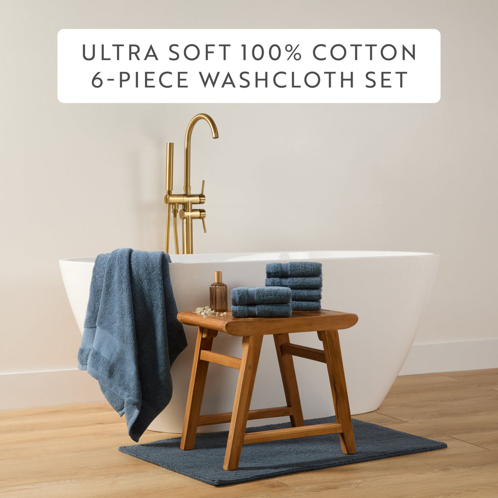 Ultra Soft 100% Cotton 6-Piece Washcloth Set