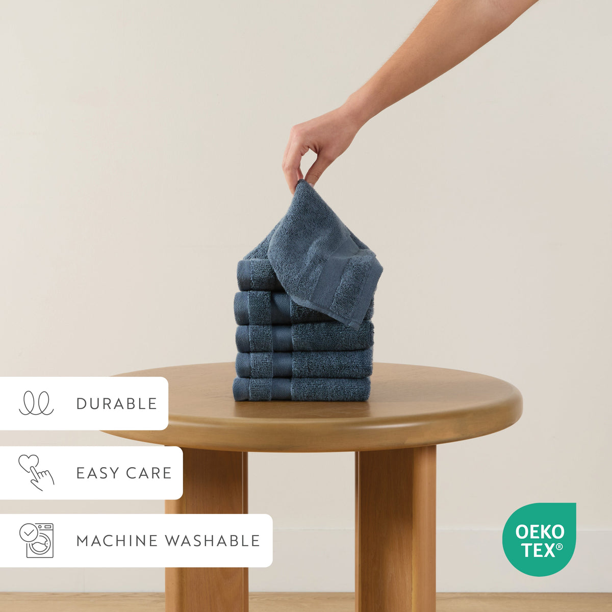 Ultra Soft 100% Cotton 6-Piece Washcloth Set
