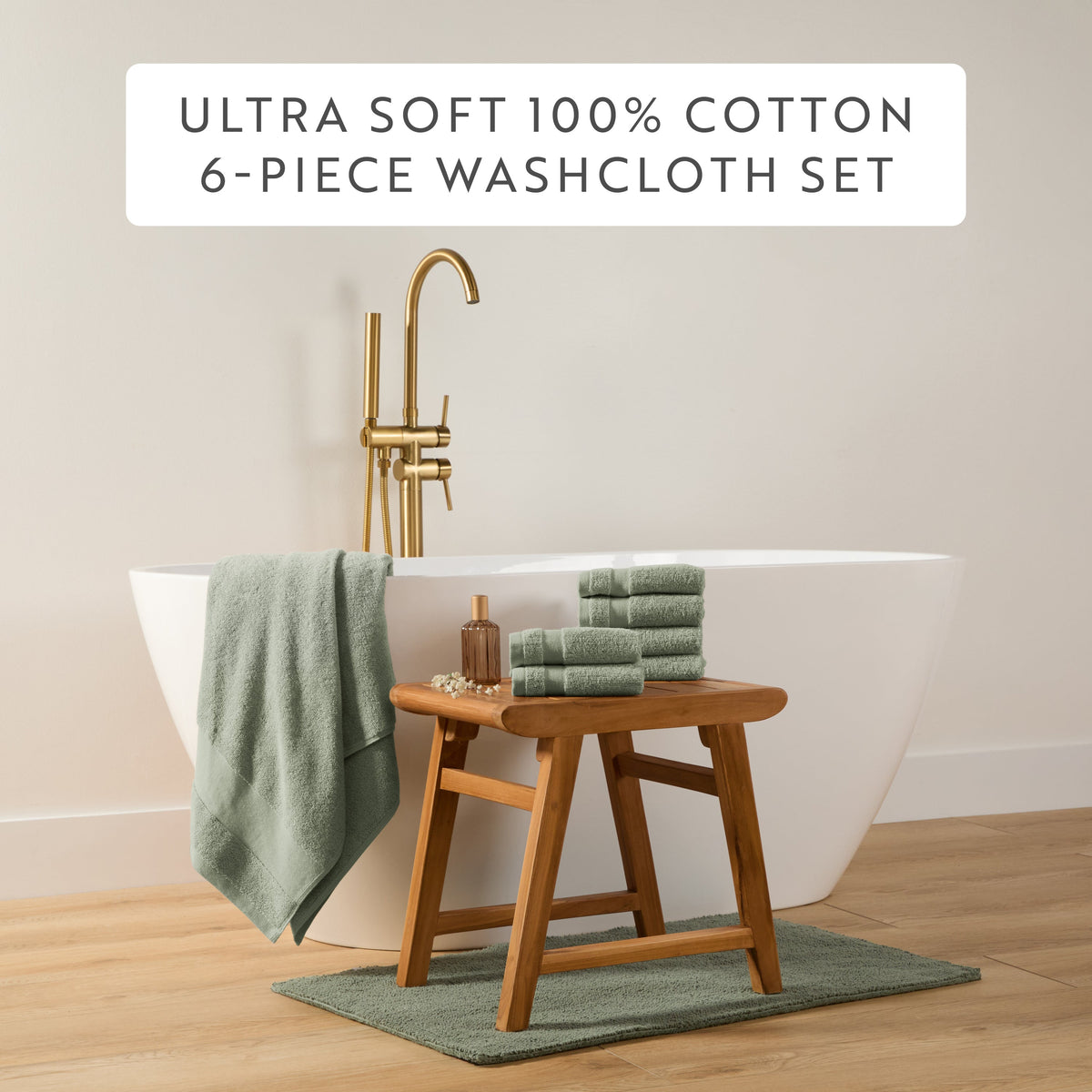 Ultra Soft 100% Cotton 6-Piece Washcloth Set