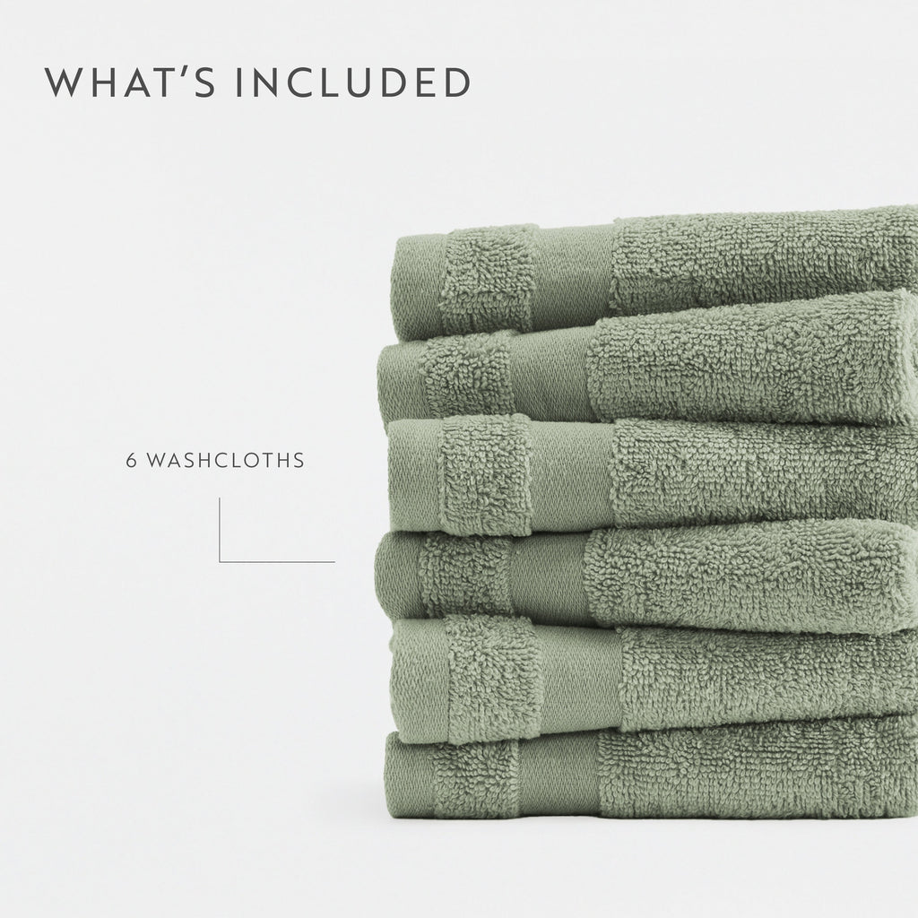 Ultra Soft 100% Cotton 6-Piece Washcloth Set