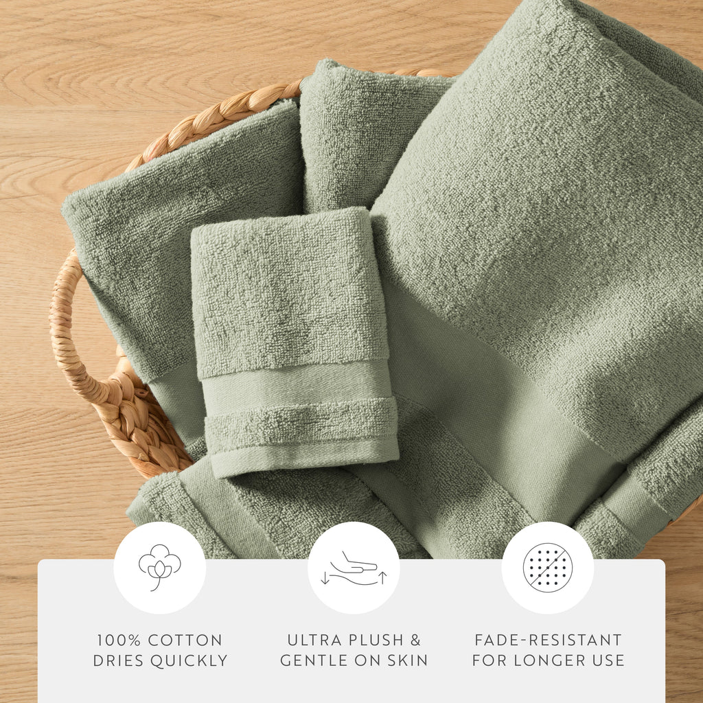 Ultra Soft 100% Cotton 6-Piece Washcloth Set