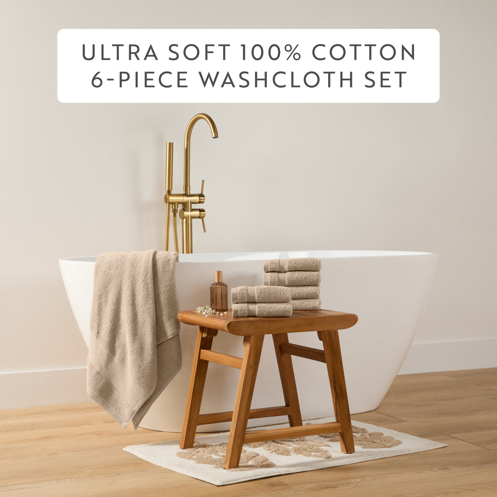 Ultra Soft 100% Cotton 6-Piece Washcloth Set