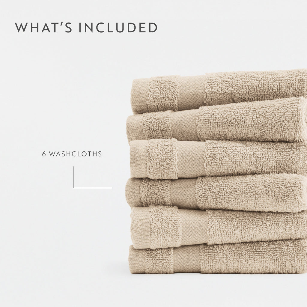 Ultra Soft 100% Cotton 6-Piece Washcloth Set