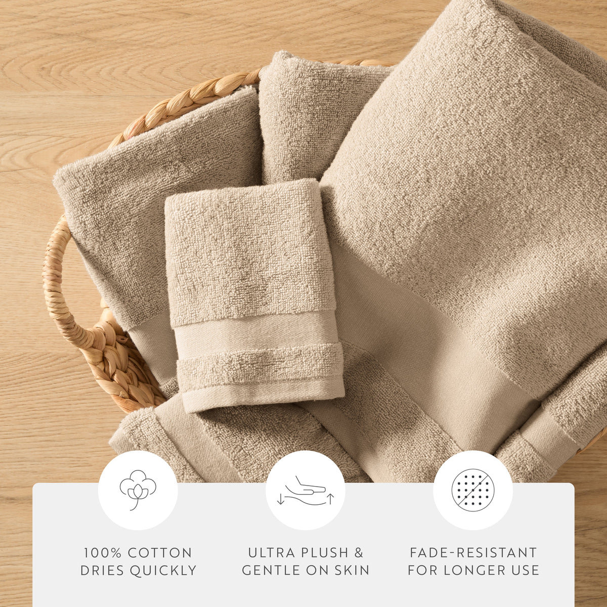 Ultra Soft 100% Cotton 6-Piece Washcloth Set