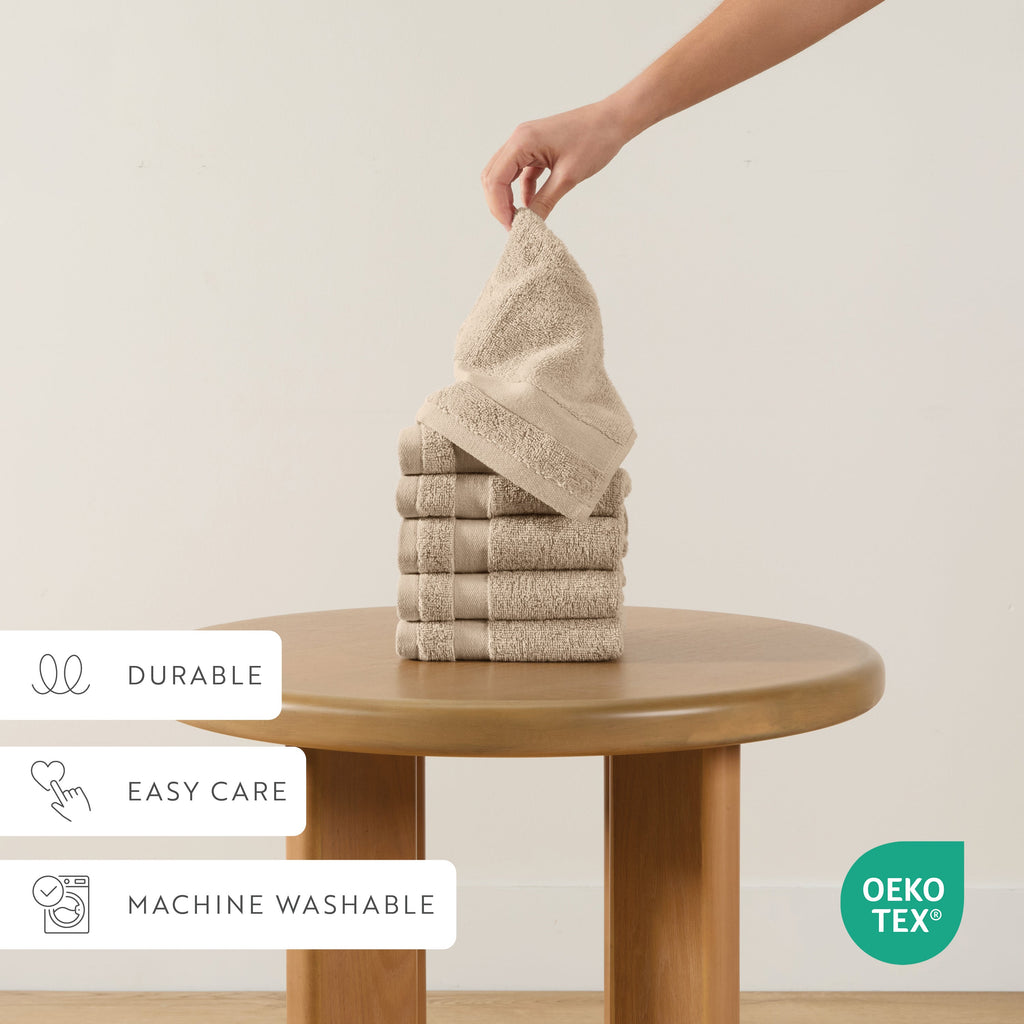 Ultra Soft 100% Cotton 6-Piece Washcloth Set