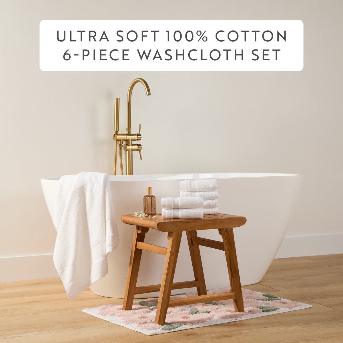 Ultra Soft 100% Cotton 6-Piece Washcloth Set