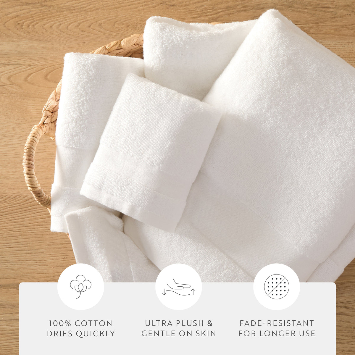 Ultra Soft 100% Cotton 6-Piece Washcloth Set